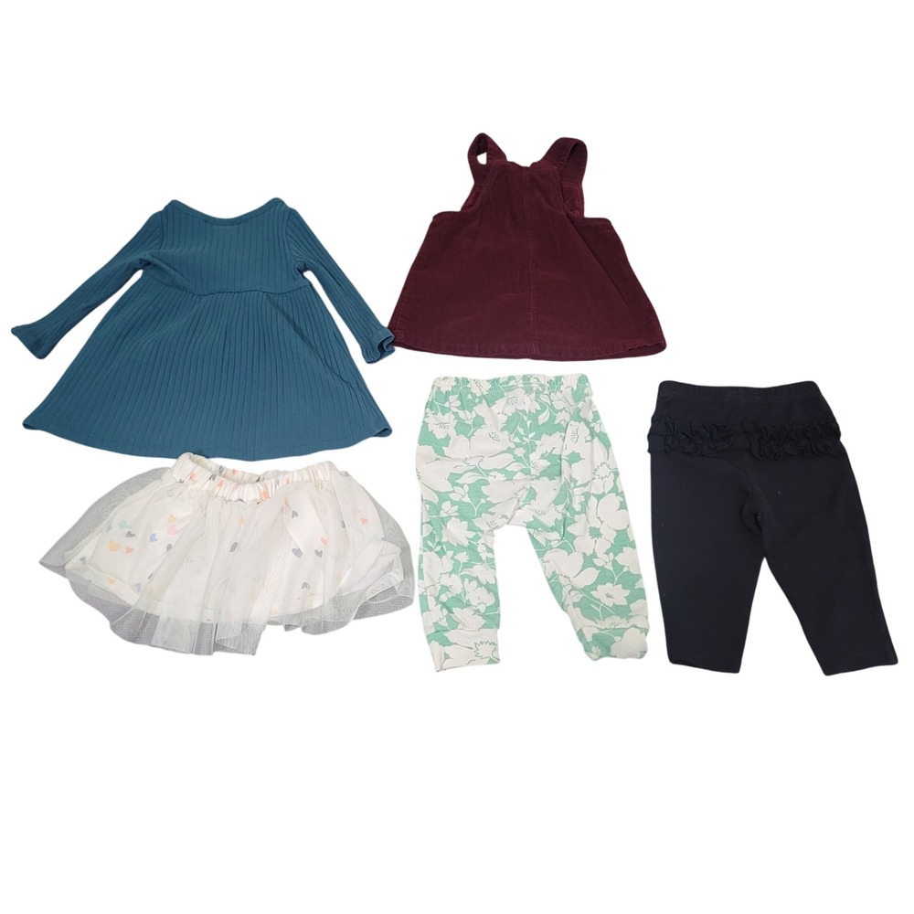 Old Navy Size 3-6M Clothing Bundle Baby Girl Jumper Dress Skirt Leggings 5pc